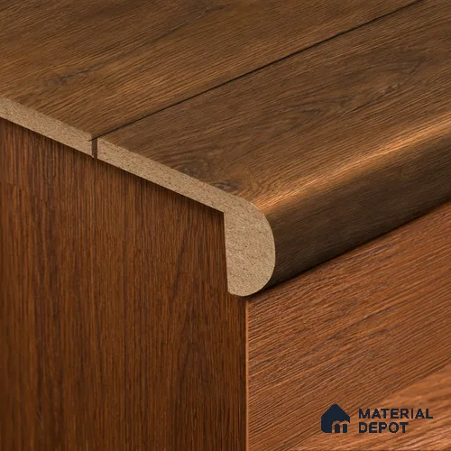 MDF L Nosing Profile Majestic TF 00213 W | 8 ft x 25 x 25 x 12 mm | Compatible for Laminate Wood Floor LF 00322 F | Protective Edge Finish For Stairs & Steps