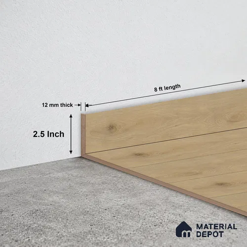 MDF Skirting Majesty Grande TF 00342 D | 8 ft x 2.5 Inch | Compatible for Laminate Wood Floor LF 00345 H | Clean Edge Cover for Floor-Wall Gap