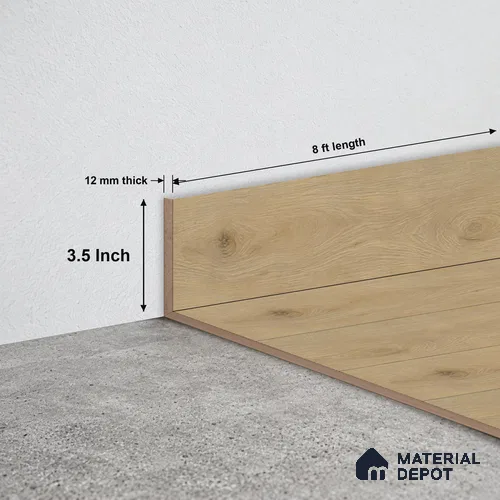 MDF Skirting Majesty Grande TF 00342 F | 8 ft x 3.5 Inch | Compatible for Laminate Wood Floor LF 00345 H | Clean Edge Cover for Floor-Wall Gap