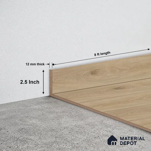 MDF Skirting Oak Artisan TF 00346 D | 8 ft x 2.5 Inch | Compatible for Laminate Wood Floor LF 00346 B | Clean Edge Cover for Floor-Wall Gap