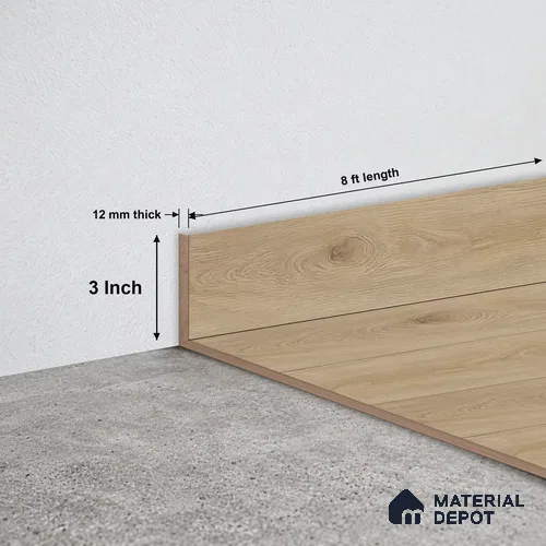 MDF Skirting Oak Artisan TF 00346 E | 8 ft x 3 Inch | Compatible for Laminate Wood Floor LF 00346 B | Clean Edge Cover for Floor-Wall Gap