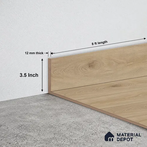 MDF Skirting Oak Artisan TF 00346 F | 8 ft x 3.5 Inch | Compatible for Laminate Wood Floor LF 00346 B | Clean Edge Cover for Floor-Wall Gap