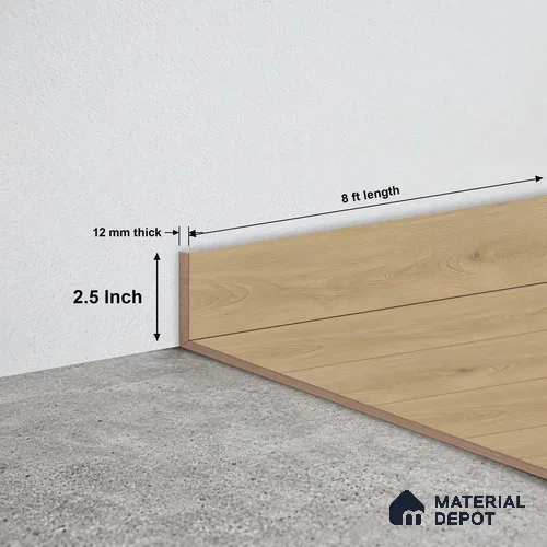 MDF Skirting Oak Artisan TF 00347 D | 8 ft x 2.5 Inch | Compatible for Laminate Wood Floor LF 00346 C | Clean Edge Cover for Floor-Wall Gap