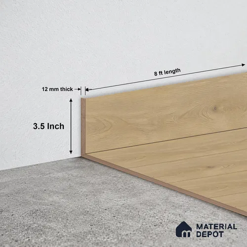 MDF Skirting Oak Artisan TF 00347 F | 8 ft x 3.5 Inch | Compatible for Laminate Wood Floor LF 00346 C | Clean Edge Cover for Floor-Wall Gap