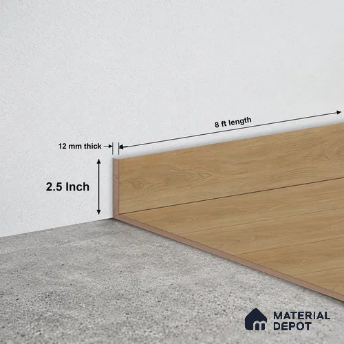 MDF Skirting Oak Artisan TF 00348 D | 8 ft x 2.5 Inch | Compatible for Laminate Wood Floor LF 00346 D | Clean Edge Cover for Floor-Wall Gap