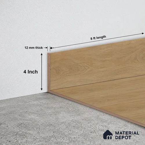 MDF Skirting Oak Artisan TF 00348 G | 8 ft x 4 Inch | Compatible for Laminate Wood Floor LF 00346 D | Clean Edge Cover for Floor-Wall Gap