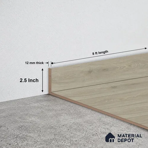 MDF Skirting Oak Artisan TF 00349 D | 8 ft x 2.5 Inch | Compatible for Laminate Wood Floor LF 00346 E | Clean Edge Cover for Floor-Wall Gap