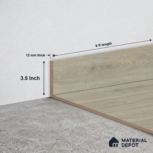 MDF Skirting Oak Artisan TF 00349 F | 8 ft x 3.5 Inch | Compatible for Laminate Wood Floor LF 00346 E | Clean Edge Cover for Floor-Wall Gap