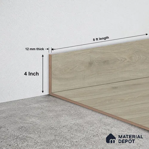 MDF Skirting Oak Artisan TF 00349 G | 8 ft x 4 Inch | Compatible for Laminate Wood Floor LF 00346 E | Clean Edge Cover for Floor-Wall Gap