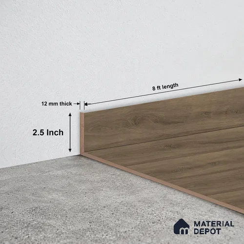 MDF Skirting Oak Artisan TF 00350 D | 8 ft x 2.5 Inch | Compatible for Laminate Wood Floor LF 00346 F | Clean Edge Cover for Floor-Wall Gap