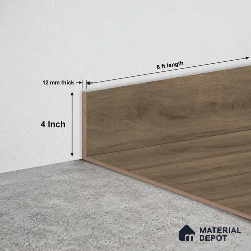 MDF Skirting Oak Artisan TF 00350 G | 8 ft x 4 Inch | Compatible for Laminate Wood Floor LF 00346 F | Clean Edge Cover for Floor-Wall Gap