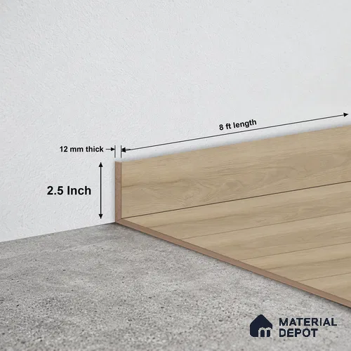 MDF Skirting Oak Artisan TF 00351 D | 8 ft x 2.5 Inch | Compatible for Laminate Wood Floor LF 00346 G | Clean Edge Cover for Floor-Wall Gap