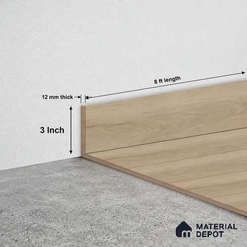 MDF Skirting Oak Artisan TF 00351 E | 8 ft x 3 Inch | Compatible for Laminate Wood Floor LF 00346 G | Clean Edge Cover for Floor-Wall Gap