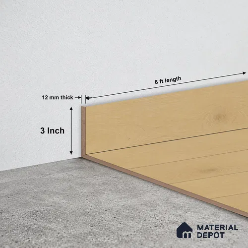 MDF Skirting Oak Artisan TF 00352 E | 8 ft x 3 Inch | Compatible for Laminate Wood Floor LF 00346 H | Clean Edge Cover for Floor-Wall Gap