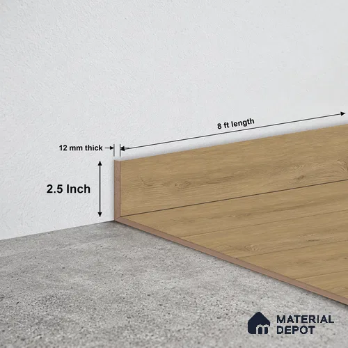 MDF Skirting Oak Artisan TF 00353 D | 8 ft x 2.5 Inch | Compatible for Laminate Wood Floor LF 00346 I | Clean Edge Cover for Floor-Wall Gap