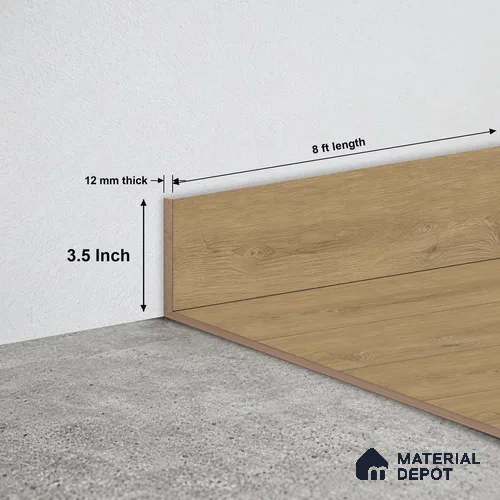 MDF Skirting Oak Artisan TF 00353 F | 8 ft x 3.5 Inch | Compatible for Laminate Wood Floor LF 00346 I | Clean Edge Cover for Floor-Wall Gap