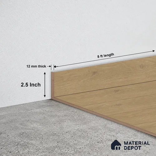 MDF Skirting Oak Artisan TF 00354 D | 8 ft x 2.5 Inch | Compatible for Laminate Wood Floor LF 00346 J | Clean Edge Cover for Floor-Wall Gap