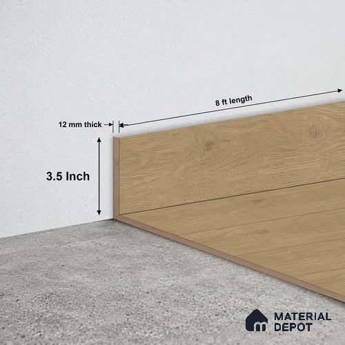 MDF Skirting Oak Artisan TF 00354 F | 8 ft x 3.5 Inch | Compatible for Laminate Wood Floor LF 00346 J | Clean Edge Cover for Floor-Wall Gap