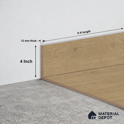 MDF Skirting Oak Artisan TF 00354 G | 8 ft x 4 Inch | Compatible for Laminate Wood Floor LF 00346 J | Clean Edge Cover for Floor-Wall Gap