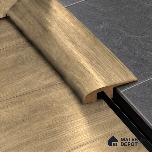 MDF Reducer R Profile Oak Artisan TF 00354 J | 8 ft x 18 mm x 12 mm | Compatible for Laminate Wood Floor LF 00346 J | Smooth Slope Between High & Low Floors