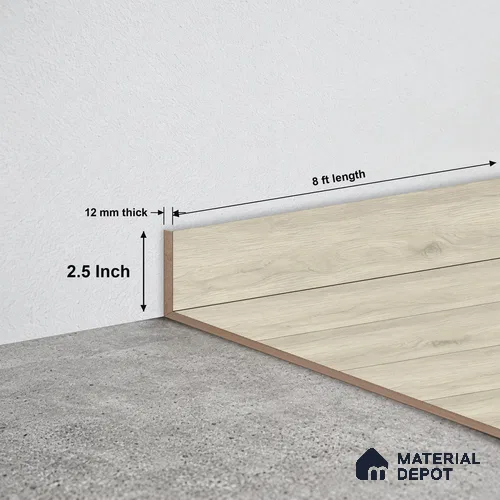 MDF Skirting Oak Artisan TF 00345 D | 8 ft x 2.5 Inch | Compatible for Laminate Wood Floor LF 00346 | Clean Edge Cover for Floor-Wall Gap