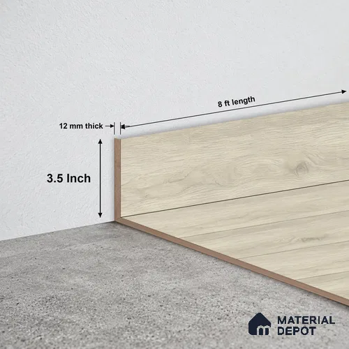 MDF Skirting Oak Artisan TF 00345 F | 8 ft x 3.5 Inch | Compatible for Laminate Wood Floor LF 00346 | Clean Edge Cover for Floor-Wall Gap