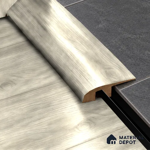 MDF Reducer R Profile Oak Artisan TF 00345 H | 8 ft x 12 mm x 12 mm | Compatible for Laminate Wood Floor LF 00346 | Smooth Slope Between High & Low Floors