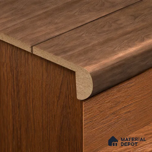 MDF L Nosing Profile | TF 00622 AA | 8 ft x 25 x 25 - 12 mm | Compatible for Laminate Wood Floor LF 00361 B | Protective Edge Finish For Stairs & Steps