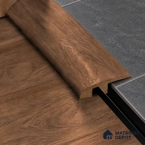 MDF Reducer R Profile | TF 00622 N | 8 ft x 18 mm - 12 mm | Compatible for Laminate Wood Floor LF 00361 B | Smooth Slope Between High & Low Floors