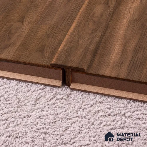 MDF T Profile | TF 00622 T | 8 ft x 23 mm - 12 mm | Compatible for Laminate Wood Floor LF 00361 B | Seamless Joint Between Two Rooms’ Flooring