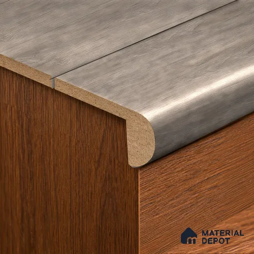 MDF L Nosing Profile | TF 00621 AB | 8 ft x 25 x 45 - 12 mm | Compatible for Laminate Wood Floor LF 00361 C | Protective Edge Finish For Stairs & Steps