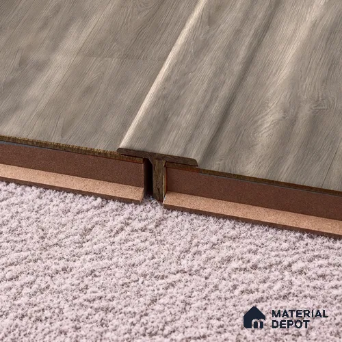 MDF T Profile | TF 00621 R | 8 ft x 16 mm - 12 mm | Compatible for Laminate Wood Floor LF 00361 C | Seamless Joint Between Two Rooms’ Flooring