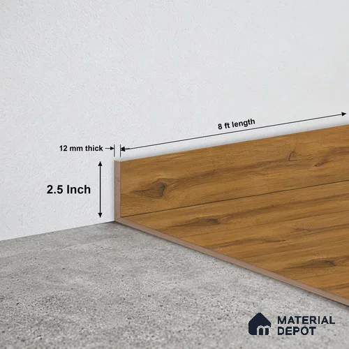 MDF Skirting Reserve TF 00237 D | 8 ft x 2.5 Inch | Compatible for Laminate Wood Floor LF 00326 H | Clean Edge Cover for Floor-Wall Gap