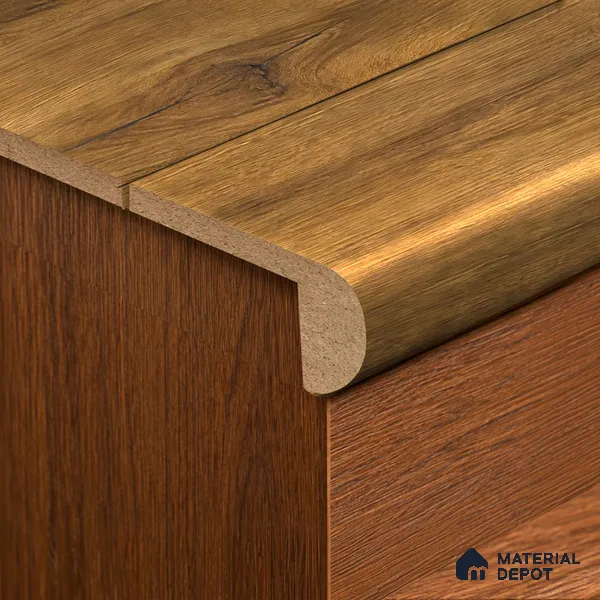 MDF L Nosing Profile Reserve TF 00237 X | 8 ft x 25 x 45 x 12 mm | Compatible for Laminate Wood Floor LF 00326 H | Protective Edge Finish For Stairs & Steps