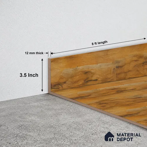 MDF Skirting Robust TF 00239 F | 8 ft x 3.5 Inch | Compatible for Laminate Wood Floor LF 00329 B | Clean Edge Cover for Floor-Wall Gap