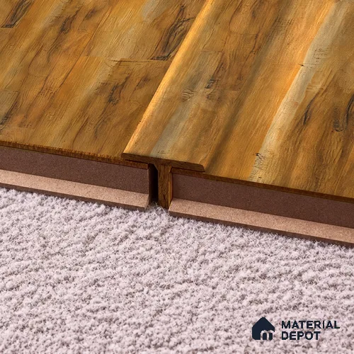 MDF T Profile Robust TF 00239 Q | 8 ft x 25 mm x 12 mm | Compatible for Laminate Wood Floor LF 00329 B | Seamless Joint Between Two Rooms’ Flooring