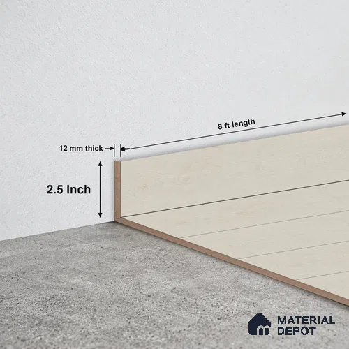MDF Skirting Rustic Royal Oak TF 00273 D | 8 ft x 2.5 Inch | Compatible for Laminate Wood Floor LF 00335 B | Clean Edge Cover for Floor-Wall Gap