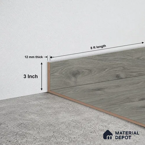 MDF Skirting Rustic Royal Oak TF 00274 E | 8 ft x 3 Inch | Compatible for Laminate Wood Floor LF 00335 C | Clean Edge Cover for Floor-Wall Gap