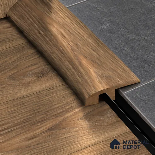 MDF Reducer R Profile Rustic Royal Oak TF 00276 I | 8 ft x 16 mm x 12 mm | Compatible for Laminate Wood Floor LF 00335 E | Smooth Slope Between High & Low Floors