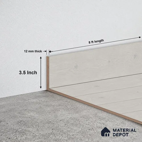 MDF Skirting Rustic Royal Oak TF 00277 F | 8 ft x 3.5 Inch | Compatible for Laminate Wood Floor LF 00335 F | Clean Edge Cover for Floor-Wall Gap