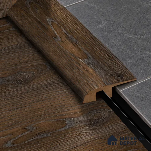 MDF Reducer R Profile Rustic Royal Oak TF 00279 K | 8 ft x 23 mm x 12 mm | Compatible for Laminate Wood Floor LF 00335 H | Smooth Slope Between High & Low Floors