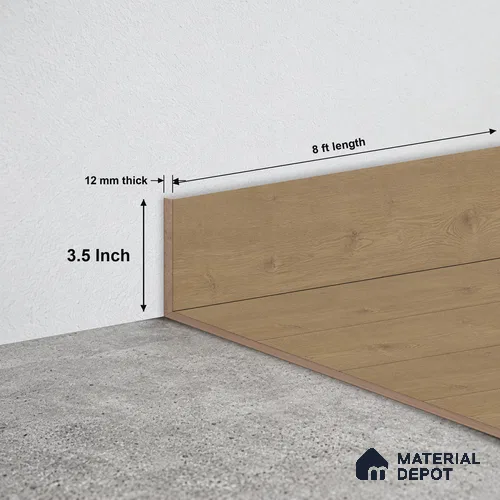 MDF Skirting Stockholm Twilight Oak (#V321) TF 00444 F | 8 ft x 3.5 Inch | Compatible for Laminate Wood Floor LF 00357 | Clean Edge Cover for Floor-Wall Gap