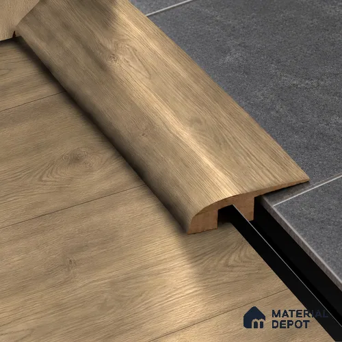 MDF Reducer R Profile Stockholm Twilight Oak (#V321) TF 00444 H | 8 ft x 12 mm x 12 mm | Compatible for Laminate Wood Floor LF 00357 | Smooth Slope Between High & Low Floors