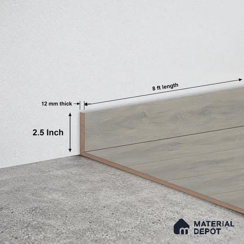 MDF Skirting Unify TF 00303 D | 8 ft x 2.5 Inch | Compatible for Laminate Wood Floor LF 00340 B | Clean Edge Cover for Floor-Wall Gap