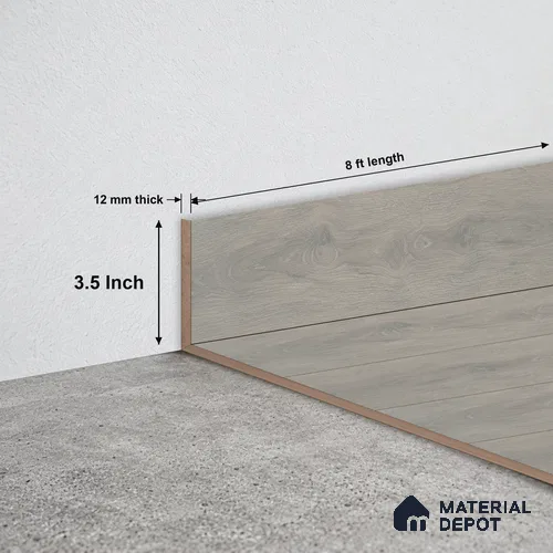 MDF Skirting Unify TF 00303 F | 8 ft x 3.5 Inch | Compatible for Laminate Wood Floor LF 00340 B | Clean Edge Cover for Floor-Wall Gap