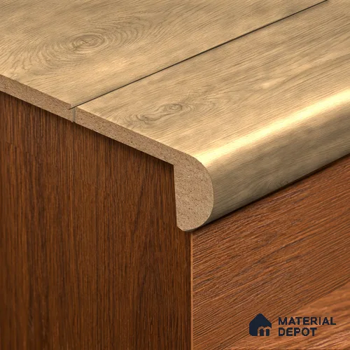 MDF L Nosing Profile Velora 8 TF 00496 W | 8 ft x 25 x 25 x 12 mm | Compatible for Laminate Wood Floor LF 00357 D | Protective Edge Finish For Stairs & Steps