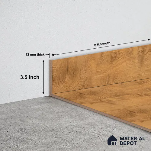 MDF Skirting Vitality TF 00491 F | 8 ft x 3.5 Inch | Compatible for Laminate Wood Floor LF 00352 D | Clean Edge Cover for Floor-Wall Gap