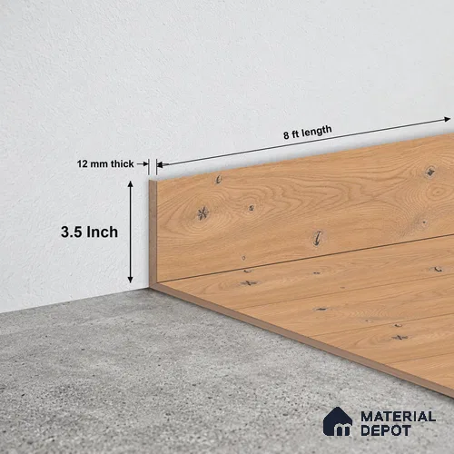 MDF Skirting Vitality TF 00501 F | 8 ft x 3.5 Inch | Compatible for Laminate Wood Floor LF 00353 B | Clean Edge Cover for Floor-Wall Gap