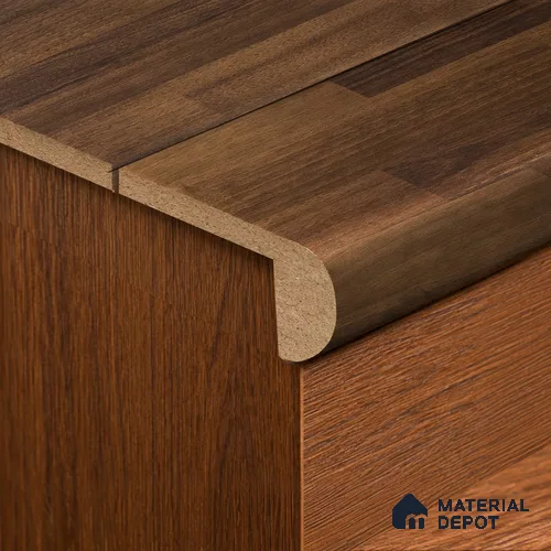 MDF L Nosing Profile Aristo PM 00362 X | 8 ft x 25 x 45 x 12 mm | Compatible for Laminate Wood Floor LF 00245 | Protective Edge Finish For Stairs & Steps