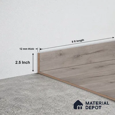 MDF Skirting Aristo Premium PM 00369 D | 8 ft x 2.5 Inch - 12 mm | Compatible for Laminate Wood Floor LF 00246 | Clean Edge Cover for Floor-Wall Gap